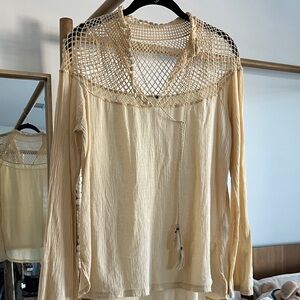 Cream Crochet Women Top